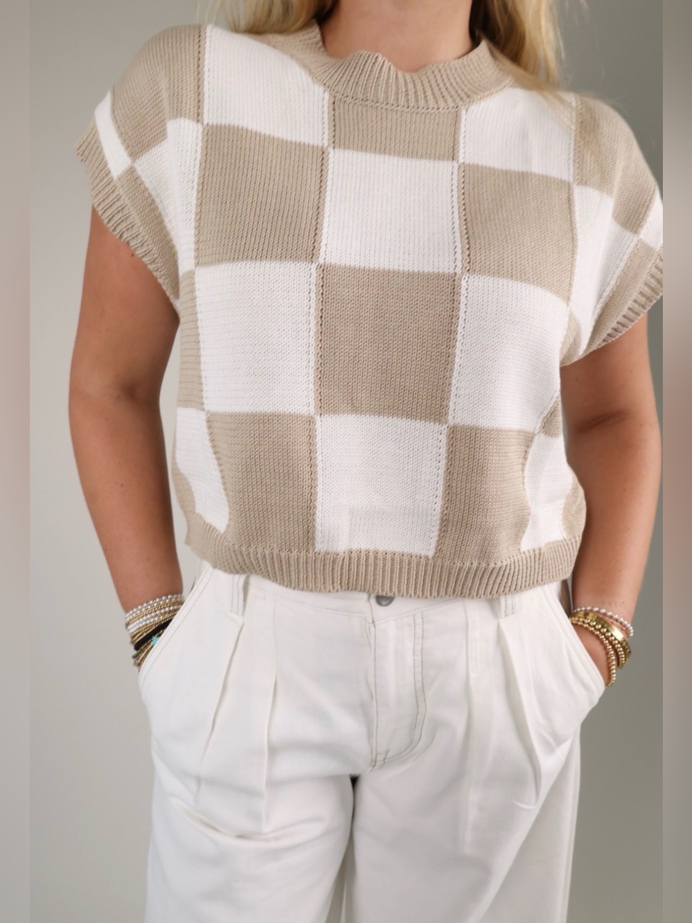 Papermoon Checkerboard Sweater Vest